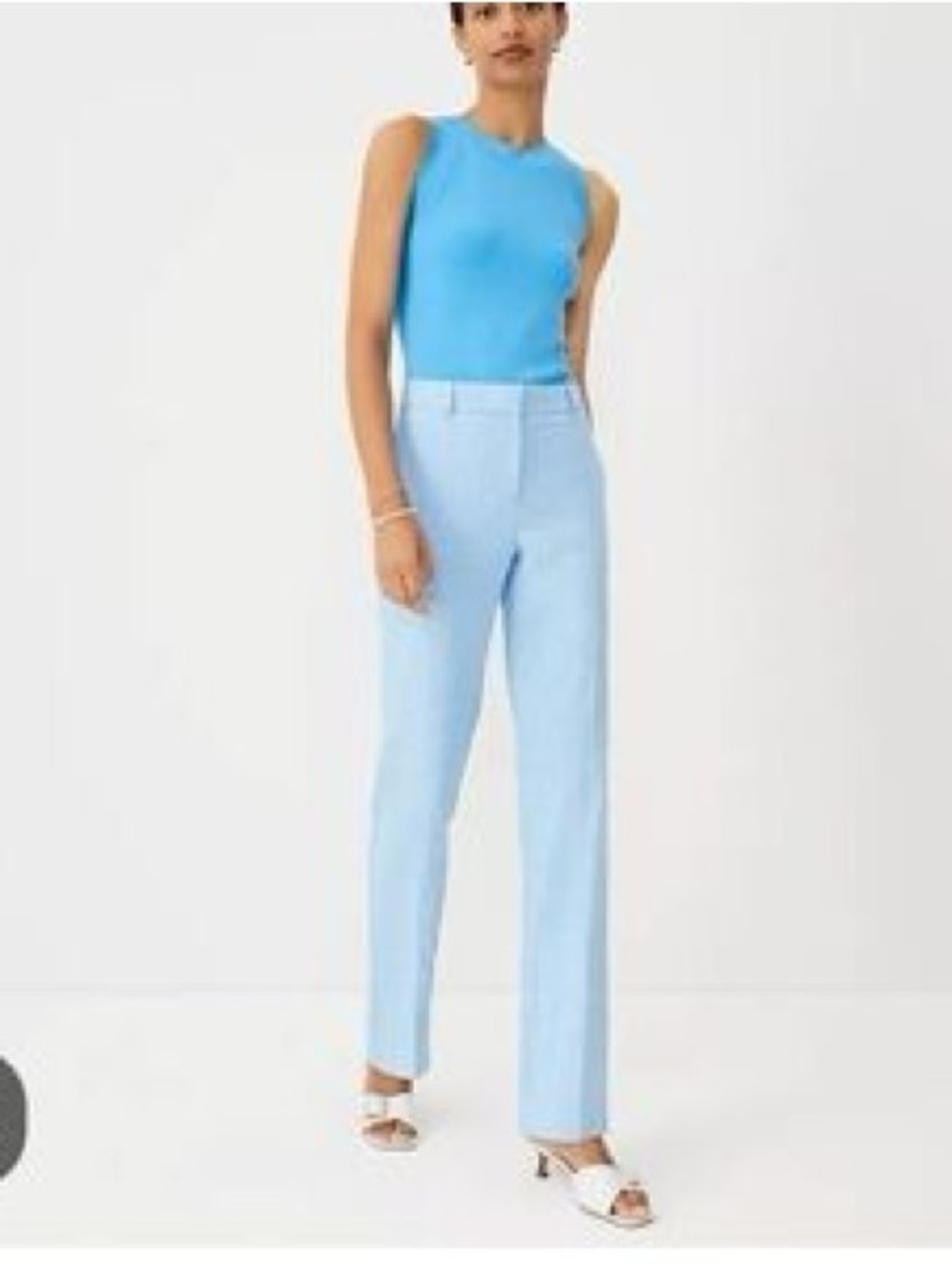 Ann Taylor Light Blue Straight-Leg Trousers Size 10